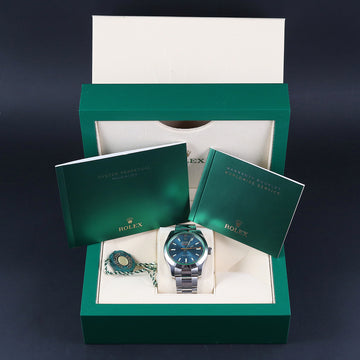 Rolex Oyster Perpetual Milgauss with blue/green dial – SS – Cal 3131 – 2023