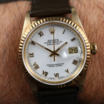 Rolex Oyster Perpetual Datejust 16018 – 18K YG – Cal 3035 – 1989 – Serviced 6/24