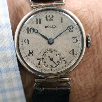 Rolex Sterling silver Rebberg – 0.925 Silver – Silver Sunburst dial – Unicorn mvt - 1920’s
