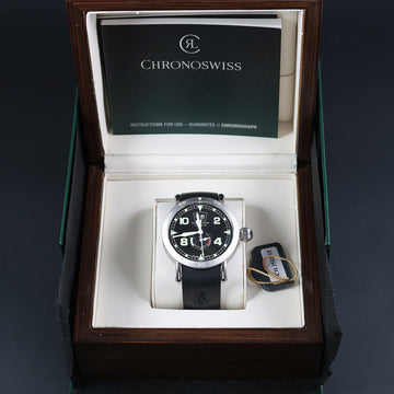 ChronoSwiss TimeMaster Big Date – Ref CH3533 ST in SS with caliber C351 – FULL SET