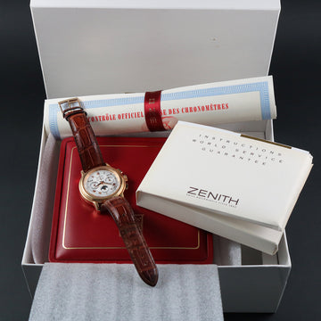 Zenith El Primero chronograph Chronometre18K rose gold chronograph with caliber 410 – Full Set