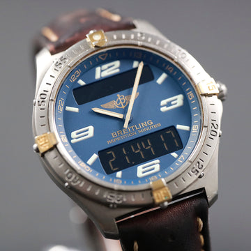 Breitling Aerospace ref F65362 in titanium with blue dial – Full Set
