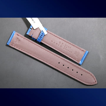 Camille Fournet brand-new blue lizard strap made in France