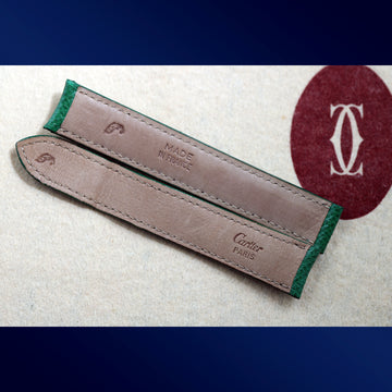 Cartier brand-new green lizard “Cartier Paris” strap Made in France