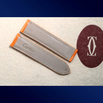 Cartier brand-new orange alligator “Cartier Paris” strap with letter R