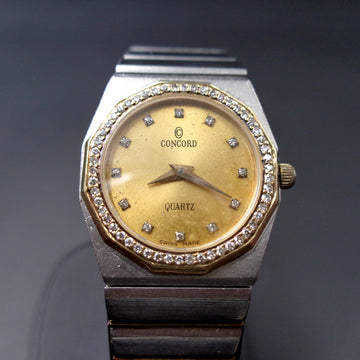 Concord Mariner SG watch with diamond bezel in SS and gold with quartz mov
