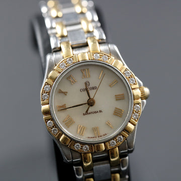 Concord Saratogo SL with ref 16-36-275 with mother of pearl dial and diamond bezel