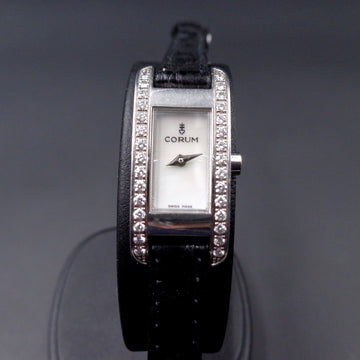 Corum Steel with MOP dial and Diamonds bezel with ref 130.352.47 with quartz movt