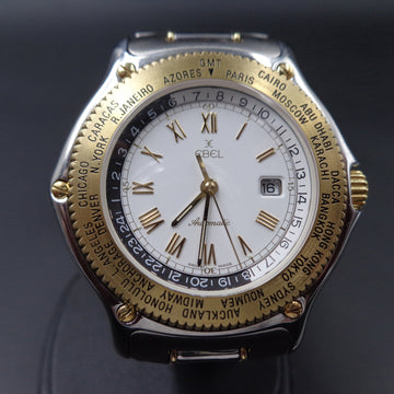 Ebel Voyager with world time function in stainless steel and 18K Gold with caliber 124