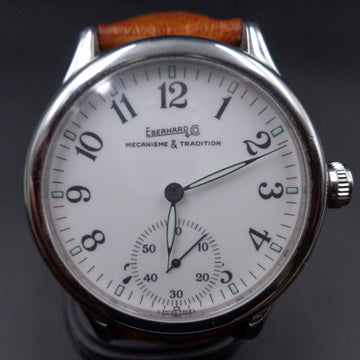 Eberhard Traversetolo with white dial in stainless steel