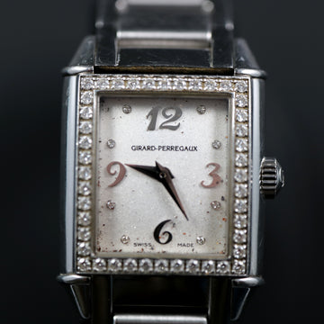 Girard Perregaux tank with ref 25870 - Diamond bezel in SS – Quartz movt