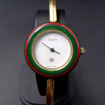 Gucci 1100 L with 10 bezels - Gold plated bangle and quartz movement