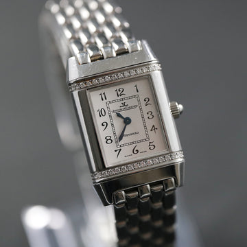 Jaeger Lecoultre reverso with ref 265.8.08 in stainless steel with diamonds