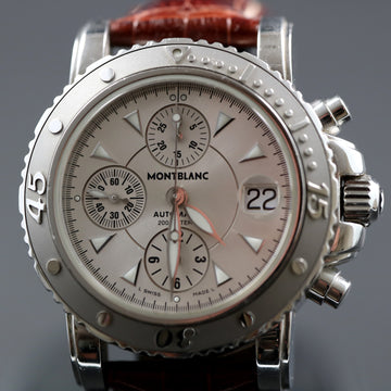 Montblanc 7034 - 35777 automatic chronograph in stainless steel with papers