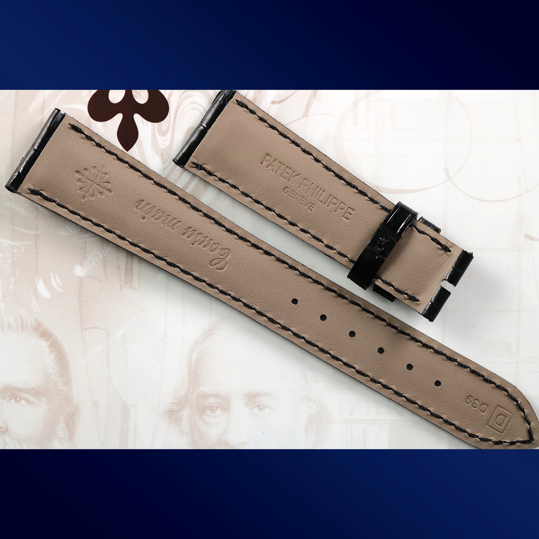 Patek Philippe brand-new black alligator “Geneve” Cousu Main