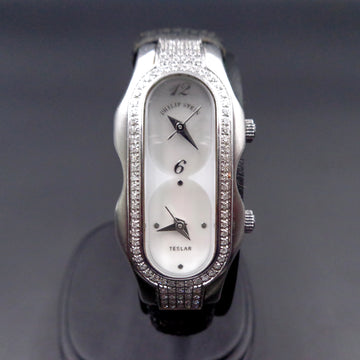 Philip Stein Teslar Double MOP Dial & Diamond bezel with quartz movt