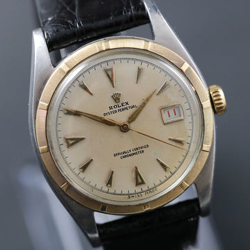 Rolex Oyster Perpetual Ref 6105 in SS and gold with bubble back and caliber A260 from 1963