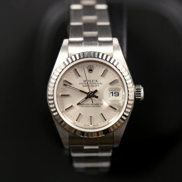 Rolex Oyster Perpetual Datejust - Ref 79174 in stainless steel and white gold bezel from 1999 - Full Set