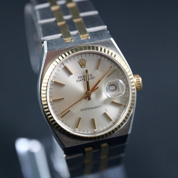 Vintage Rolex Osyterquartz Datejust two tones ref 17013 with box