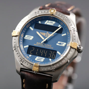 Breitling Aerospace ref F65362 in titanium with blue dial – Full Set
