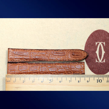 Cartier brand-new light brown alligator “Cartier Paris” strap made in France with letter A