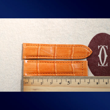 Cartier brand-new orange alligator “Cartier Paris” strap with letter R