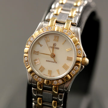Concord Saratogo SL with ref 16-36-275 with mother of pearl dial and diamond bezel