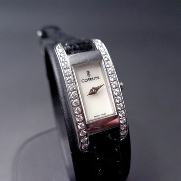 Corum Steel with MOP dial and Diamonds bezel with ref 130.352.47 with quartz movt