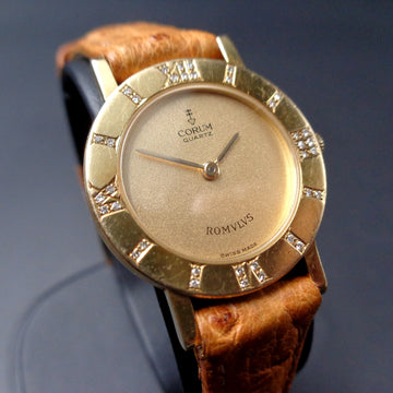 Corum Romulus with diamonds bezel in 18K yellow gold