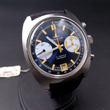 Dugena chronograph NOS with caliber Valjoux 7733 in SS