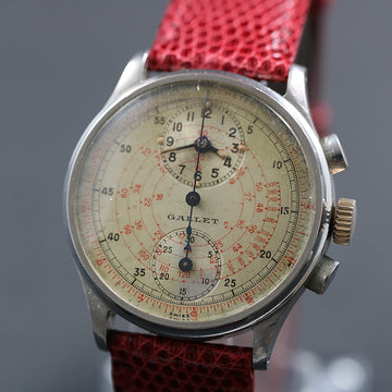 Gallet Multichron 1940’s Regulator Chronograph in SS - Cal Venus 140