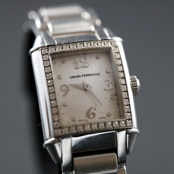Girard Perregaux tank with ref 25870 - Diamond bezel in SS – Quartz movt