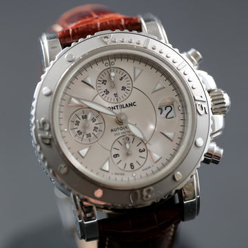 Montblanc 7034 - 35777 automatic chronograph in stainless steel with papers