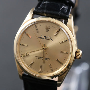 Rolex Oyster Perpetual in 14K YG with ref 1002 from 1970 with gold dial and caliber 1570