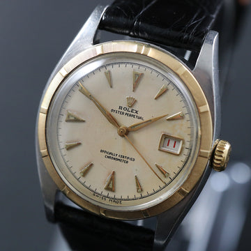 Rolex Oyster Perpetual Ref 6105 in SS and gold with bubble back and caliber A260 from 1963