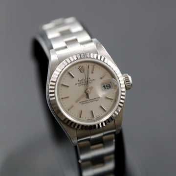 Rolex Oyster Perpetual Datejust - Ref 79174 in stainless steel and white gold bezel from 1999 - Full Set