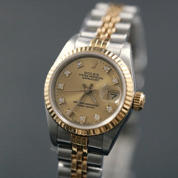 Rolex Oyster Perpetual Datejust - Ref 69173 in stainless steel and gold with champagne diamond dial