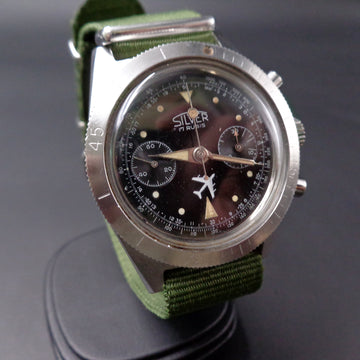 Silver Chronographe in stainless steel with Landeron 248