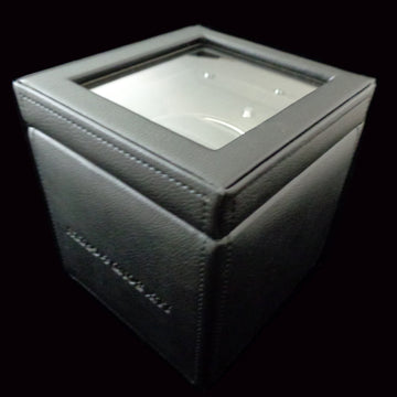 Wolf designs leather black Module 1.8 single watch winder with the style #461103LB