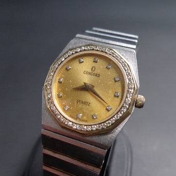 Concord Mariner SG watch with diamond bezel in SS and gold with quartz mov