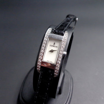 Corum Steel with MOP dial and Diamonds bezel with ref 130.352.47 with quartz movt
