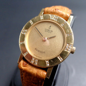 Corum Romulus with diamonds bezel in 18K yellow gold