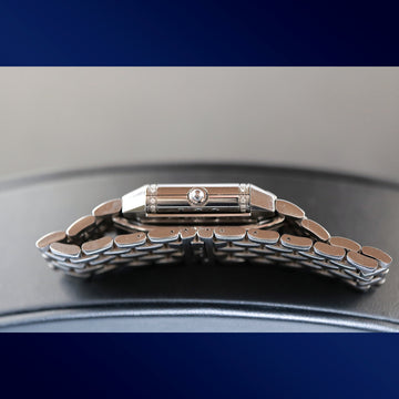 Jaeger Lecoultre reverso with ref 265.8.08 in stainless steel with diamonds