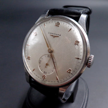 Longines jumbo in stainless steel with Calatrava style from 1950 - Serviced