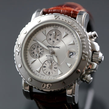 Montblanc 7034 - 35777 automatic chronograph in stainless steel with papers