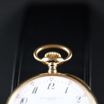 Patek Philippe pocket watch Gondolo in 18K yellow gold with red 24H open face– 51mm - Serviced