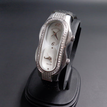 Philip Stein Teslar Double MOP Dial & Diamond bezel with quartz movt