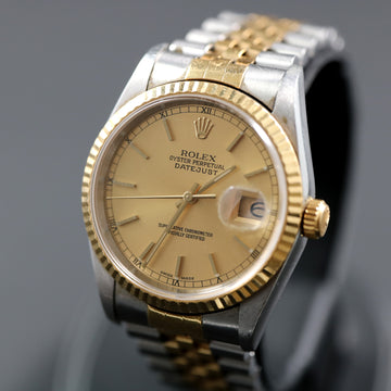 Rolex Oyster Perpetual Datejust SS and gold in mint condition - Ref 16233 - Full set