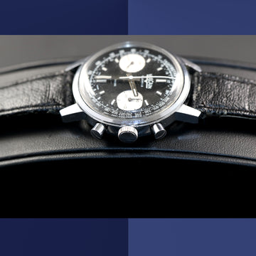 Vulcain 37mm chronograph with Panda black dial and Valjoux 7733 from the 1970’s - Serviced