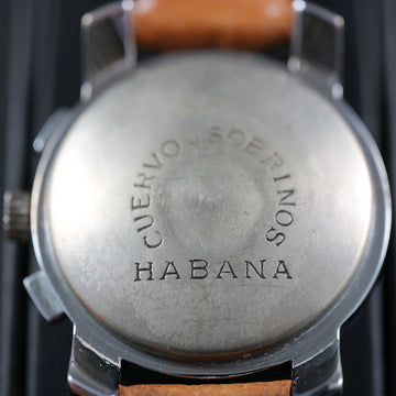 Cuervo y Sobrinos chronograph with manual winding movement in stainless steel